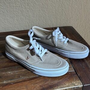 Polo Ralph Lauren Shoes Mens Size 7 Khaki Faxon X Canvas Casual Low Top Lace Up